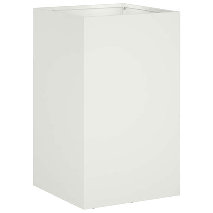 Trädgårdsplanterare Vit 30 x 30 x 50 cm Kallvalsat stål
