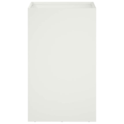 Trädgårdsplanterare 2 st Vit 30 x 30 x 50 cm Kallvalsat stål