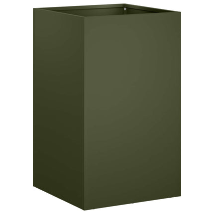 Trädgårdsplanterare Olivgrön 30 x 30 x 50 cm Kallvalsat stål