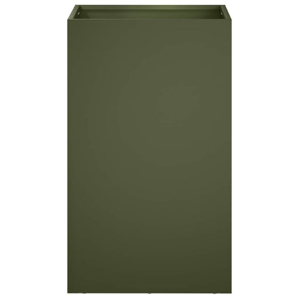 Trädgårdsplanterare Olivgrön 30 x 30 x 50 cm Kallvalsat stål