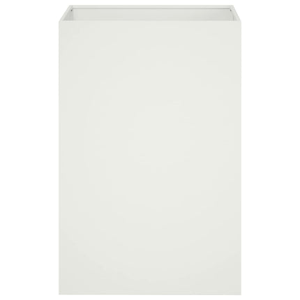 Trädgårdsplanterare Vit 50 x 50 x 75 cm Kallvalsat stål
