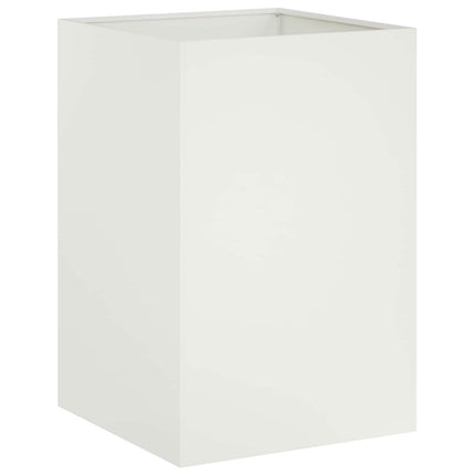 Trädgårdsplanterare 2 st Vit 50 x 50 x 75 cm Kallvalsat stål
