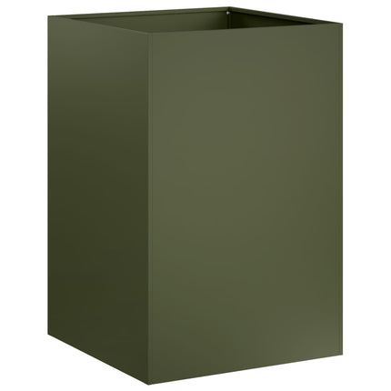 Trädgårdsplanterare Olivgrön 50 x 50 x 75 cm Kallvalsat stål