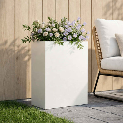 Trädgårdsplanterare Vit 40 x 20 x 50 cm Kallvalsat stål