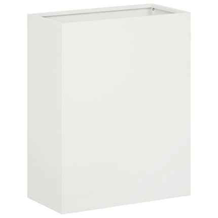 Trädgårdsplanterare 2 st Vit 40 x 20 x 50 cm Kallvalsat stål