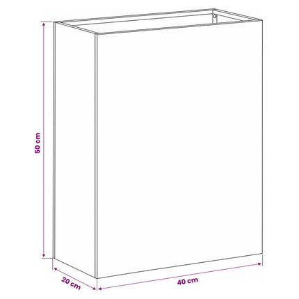 Trädgårdsplanterare 2 st Silver 40 x 20 x 50 cm Rostfritt stål