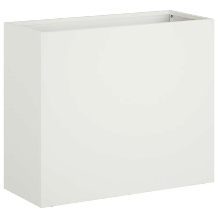 Trädgårdsplanterare Vit 50 x 20 x 40 cm Kallvalsat stål