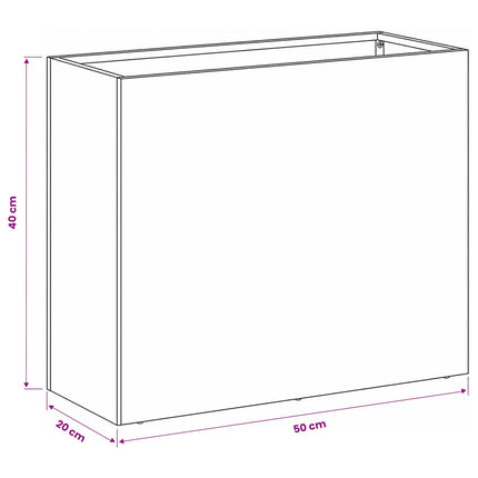 Trädgårdsplanterare 2 st Silver 50 x 20 x 40 cm Rostfritt stål