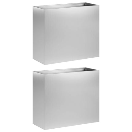 Trädgårdsplanterare 2 st Silver 50 x 20 x 40 cm