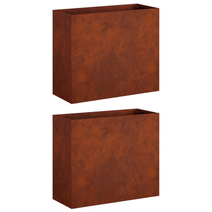 Trädgårdsplanterare 2 st Rostig 50 x 20 x 40 cm