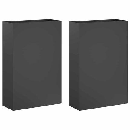 Trädgårdsplanterare 2 st Antracit 50 x 20 x 75 cm