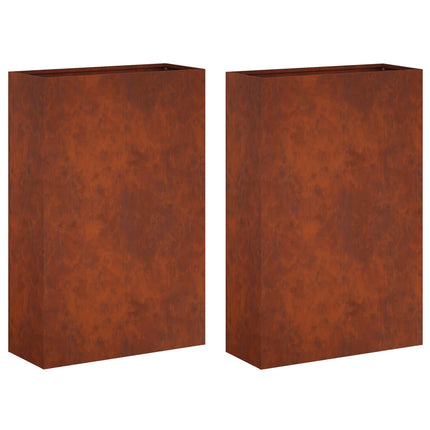 Trädgårdsplanterare 2 st Rostig 50 x 20 x 75 cm