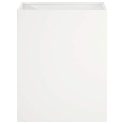 Trädgårdsplanterare 2 st Vit 40 x 30 x 40 cm Kallvalsat stål