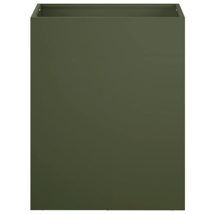 Trädgårdsplanterare Olivgrön 40 x 30 x 40 cm Kallvalsat stål