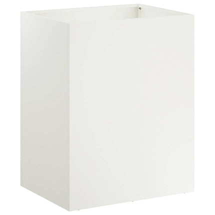 Trädgårdsplanterare 2 st Vit 40 x 30 x 50 cm Kallvalsat stål