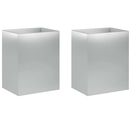Trädgårdsplanterare 2 st Silver 40 x 30 x 50 cm