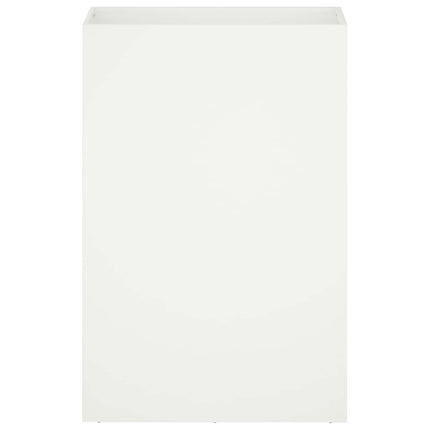 Trädgårdsplanterare 2 st Vit 40 x 30 x 75 cm Kallvalsat stål