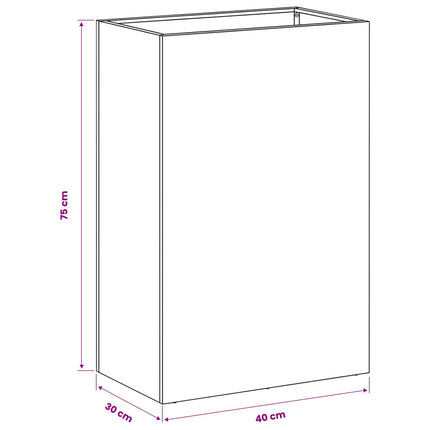 Trädgårdsplanterare Antracit 40 x 30 x 75 cm Kallvalsat stål