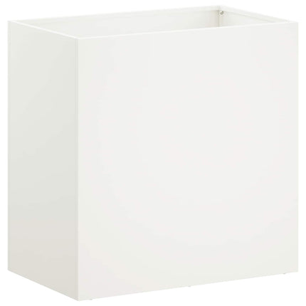 Trädgårdsplanterare 2 st Vit 50 x 30 x 40 cm Kallvalsat stål