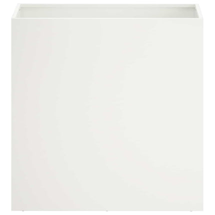 Trädgårdsplanterare 2 st Vit 50 x 30 x 40 cm Kallvalsat stål
