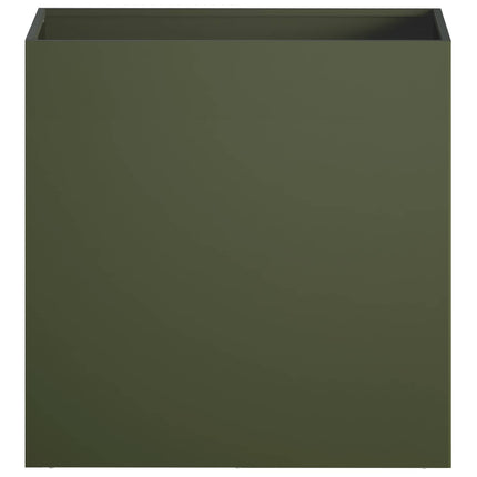 Trädgårdsplanterare Olivgrön 50 x 30 x 50 cm Kallvalsat stål