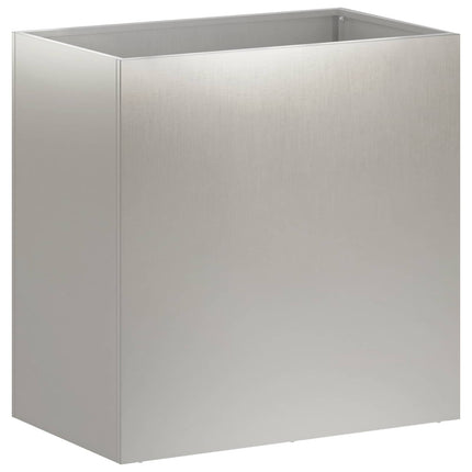 Trädgårdsplanterare 2 st Silver 50 x 30 x 50 cm Rostfritt stål