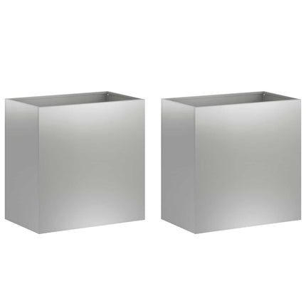 Trädgårdsplanterare 2 st Silver 50 x 30 x 50 cm