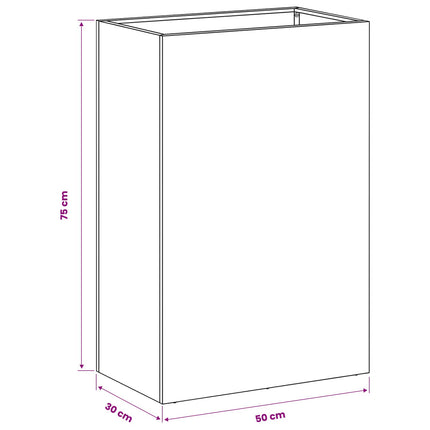 Trädgårdsplanterare 2 st Svart 50 x 30 x 75 cm Kallvalsat stål