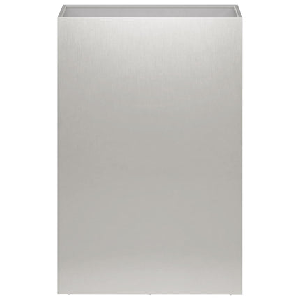 Trädgårdsplanterare 2 st Silver 50 x 30 x 75 cm Rostfritt stål