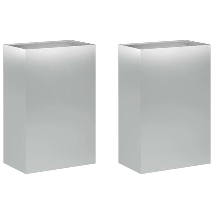 Trädgårdsplanterare 2 st Silver 50 x 30 x 75 cm