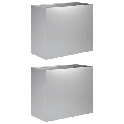 Trädgårdsplanterare 2 st Silver 60 x 30 x 40 cm