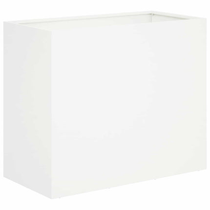Trädgårdsplanterare 2 st Vit 60 x 30 x 50 cm Kallvalsat stål