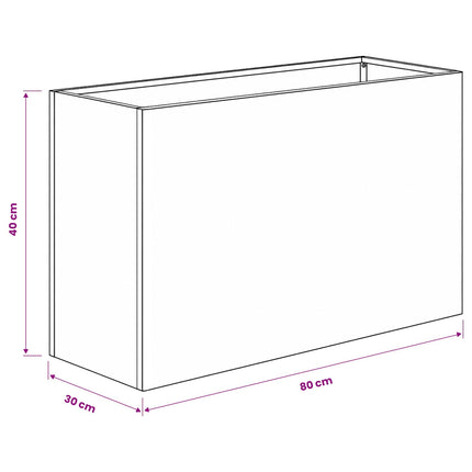 Trädgårdsplanterare Svart 80 x 30 x 40 cm Kallvalsat stål