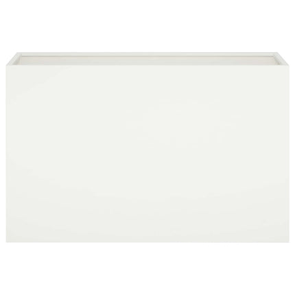 Trädgårdsplanterare Vit 80 x 30 x 50 cm Kallvalsat stål