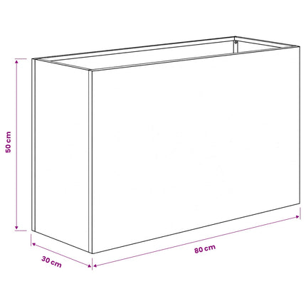 Trädgårdsplanterare Antracit 80 x 30 x 50 cm Kallvalsat stål