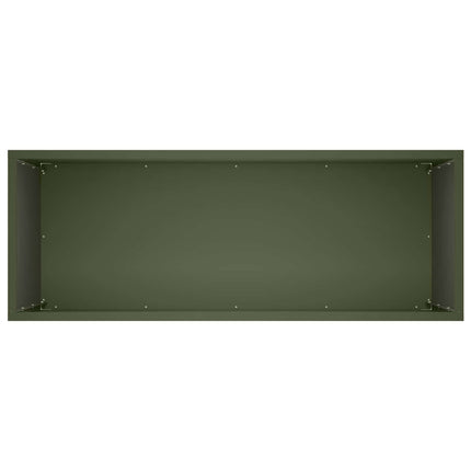 Trädgårdsplanterare Olivgrön 80 x 30 x 50 cm Kallvalsat stål