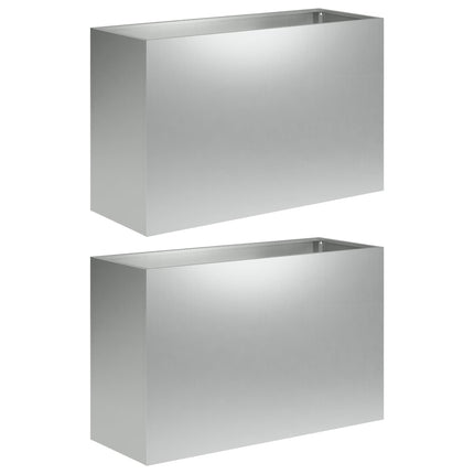 Trädgårdsplanterare 2 st Silver 80 x 30 x 50 cm