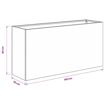Trädgårdsplanterare 2 st Antracit 100 x 30 x 40 cm