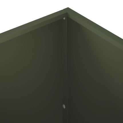 Trädgårdsplanterare Olivgrön 100 x 30 x 40 cm Kallvalsat stål