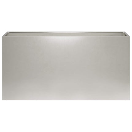 Trädgårdsplanterare 2 st Silver 100 x 30 x 40 cm Rostfritt stål