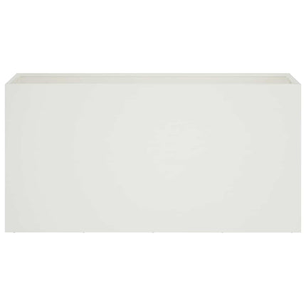 Trädgårdsplanterare 2 st Vit 100 x 30 x 50 cm Kallvalsat stål