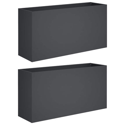 Trädgårdsplanterare 2 st Antracit 100 x 30 x 50 cm