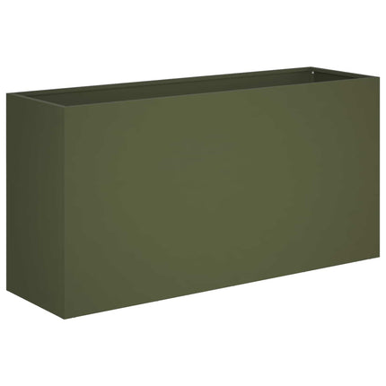 Trädgårdsplanterare 2 st Olivgrön 100 x 30 x 50 cm