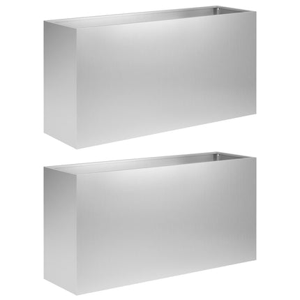 Trädgårdsplanterare 2 st Silver 100 x 30 x 50 cm