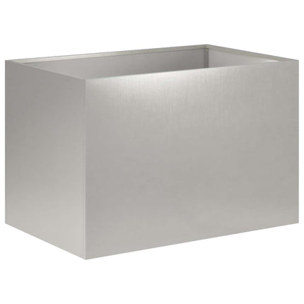 Trädgårdsplanterare 2 st Silver 50 x 40 x 40 cm Rostfritt stål