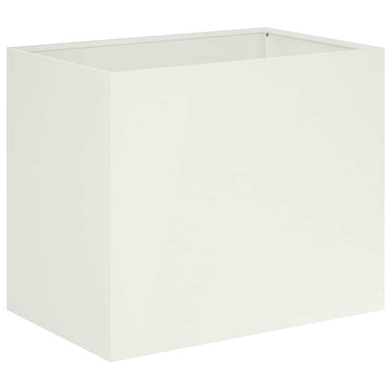 Trädgårdsplanterare Vit 50 x 40 x 50 cm Kallvalsat stål