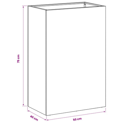 Trädgårdsplanterare 2 st Svart 50 x 40 x 75 cm Kallvalsat stål