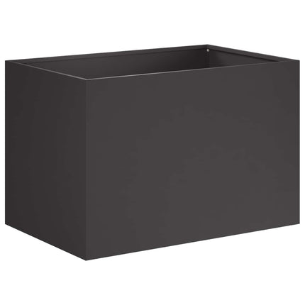 Trädgårdsplanterare 2 st Svart 60 x 40 x 40 cm Kallvalsat stål
