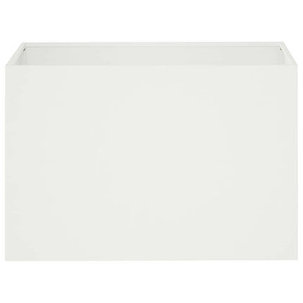 Trädgårdsplanterare Vit 60 x 40 x 40 cm Kallvalsat stål