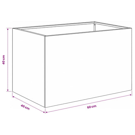 Trädgårdsplanterare 2 st Vit 60 x 40 x 40 cm Kallvalsat stål